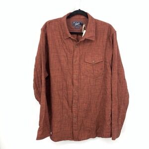 Grayers‎ Men Size XL Shirt Long Sleeve Top Red Slub Twill Cotton Button Front